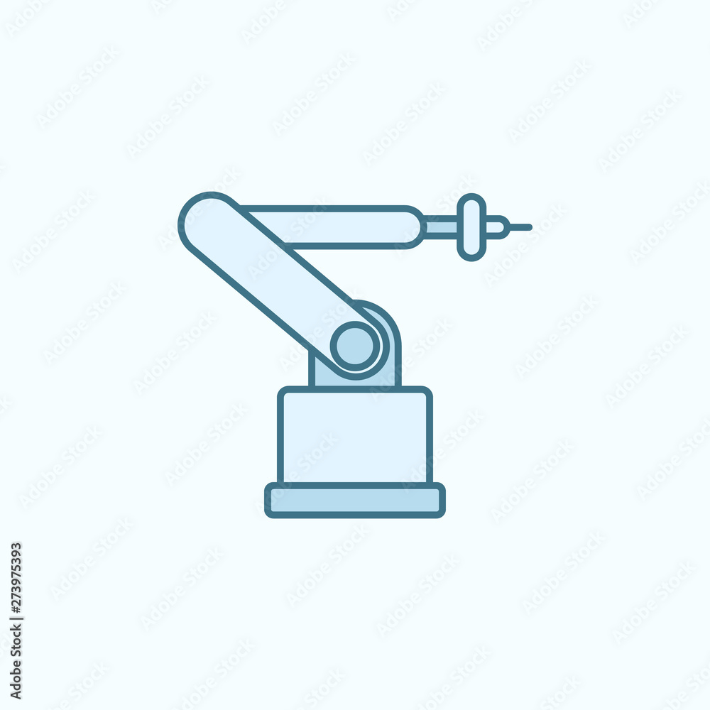 industrial robot with simple color element icon industrial robot with simple color element icon