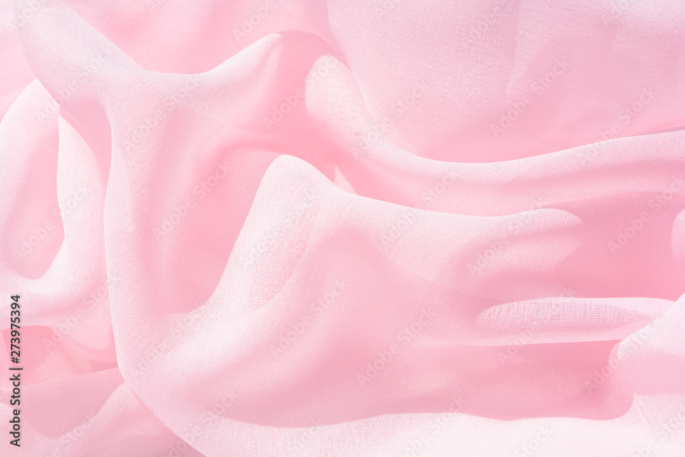 Fototapeta premium Texture chiffon fabric pink color for backgrounds