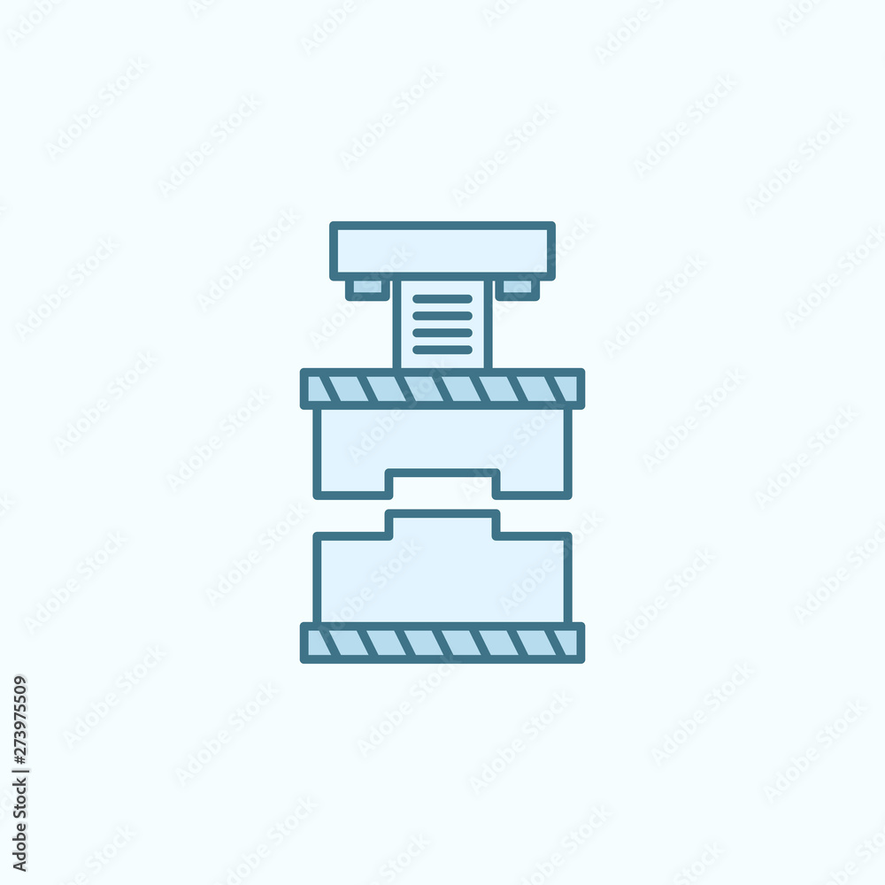 power press with simple color element icon power press with simple color element icon