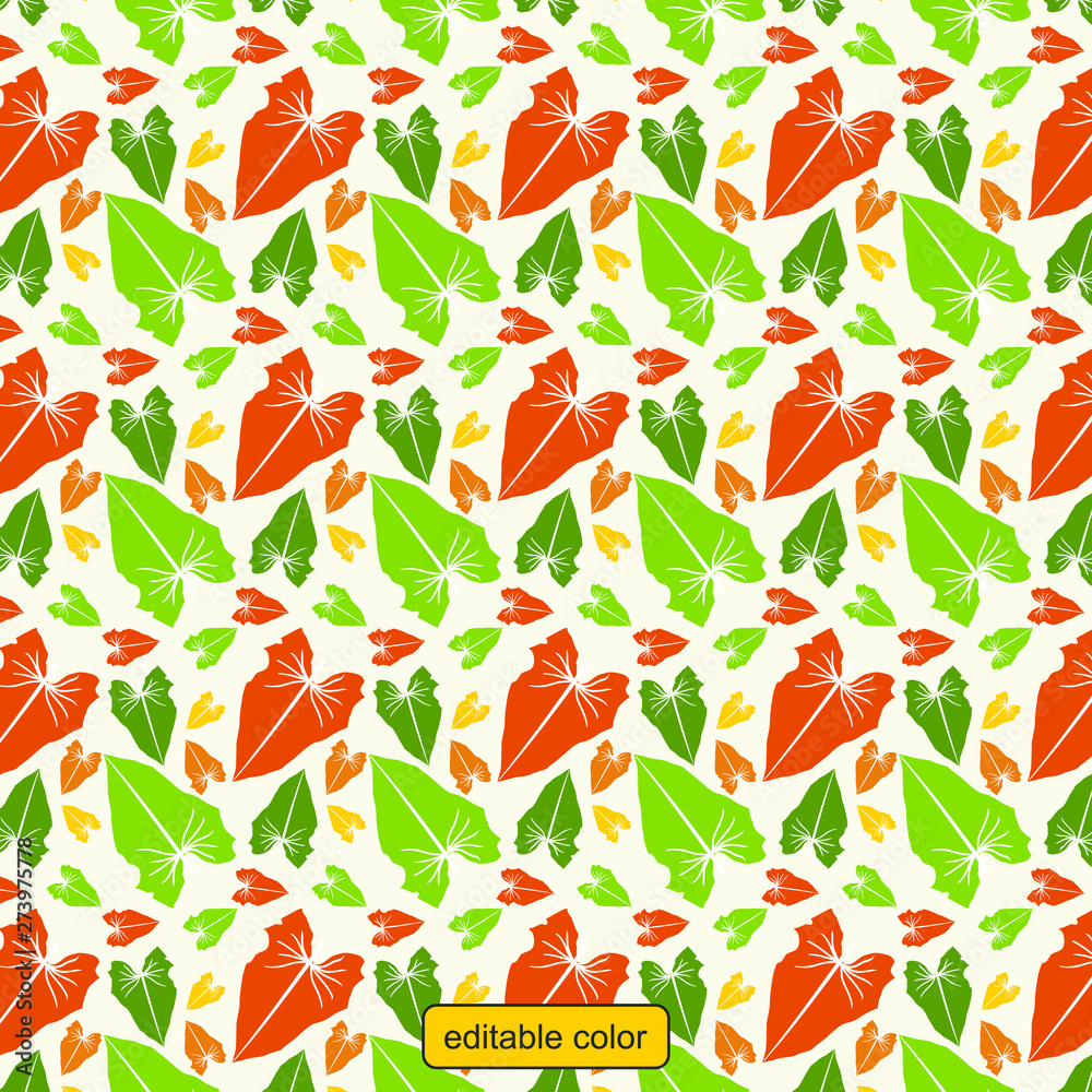 Obraz premium Abstract Leaves Pattern Vector Illustration. Vector wallpaper