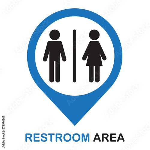 Male Female toilet restroom area sign logo