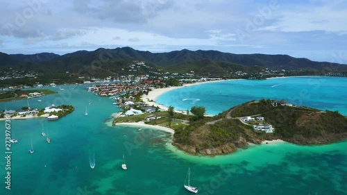 Aerial view of Jolly Harbour, antigua, barbuda photo