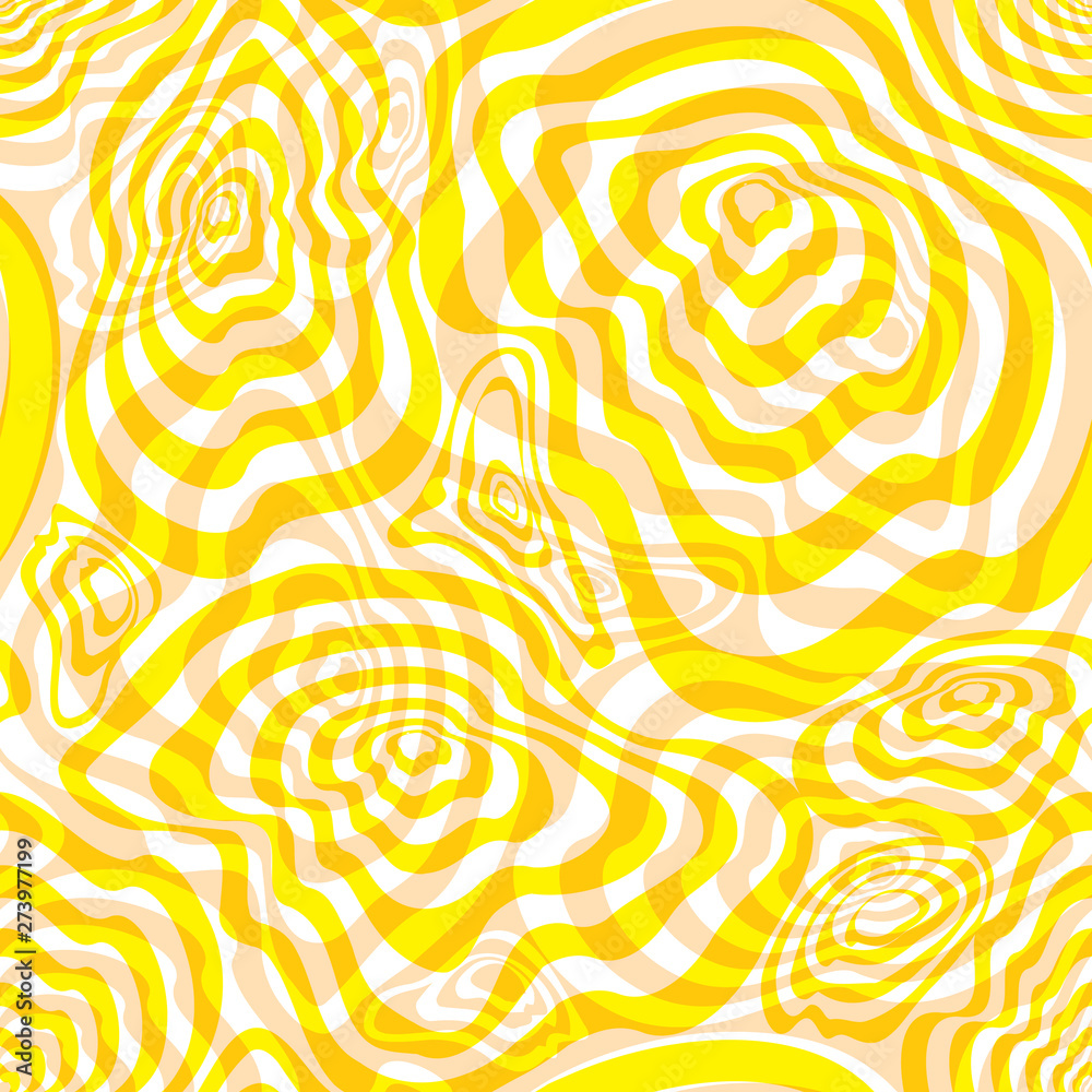 Vector illustration of yellow, white and cream blended and curved shapes and stripes. Seamless repeat pattern for gift wrap, textile, fabric, scrapbooking and fashion. Vector illustration of yellow, white and cream blended and curved shapes and stripes. Seamless repeat pattern for gift wrap, textile, fabric, scrapbooking and fashion.