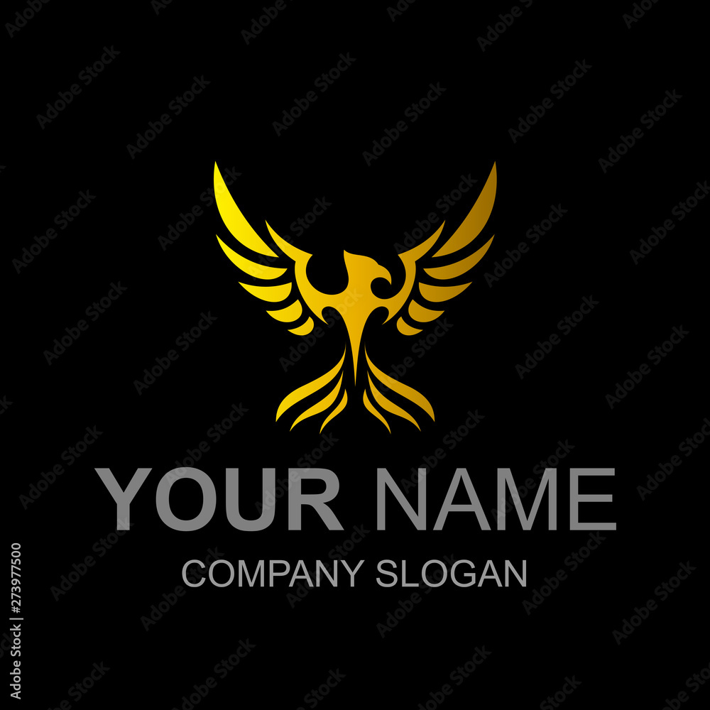  phoenix logo design illustration, eagle icon, flying bird icon