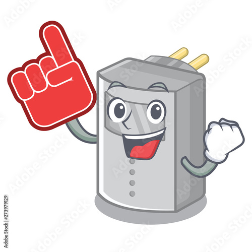 Foam finger motion sensor placed above character table