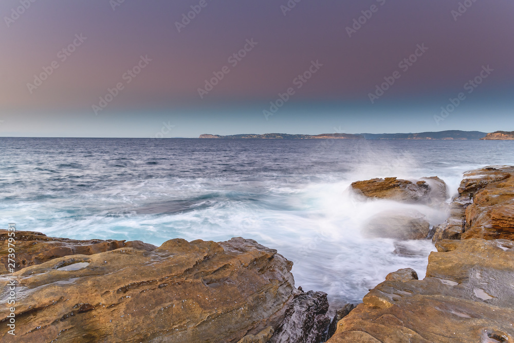 Sunrise Seascape from the Headland with Clear Skies