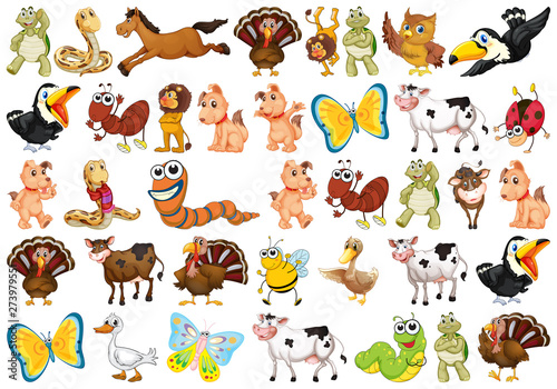 Set of cute animals © GraphicsRF