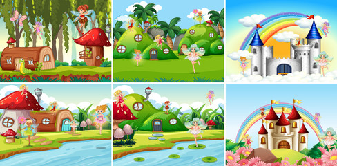 Poster Sprookjeswereld Fantasielandschappen met zwevende eilanden  © GraphicsRF