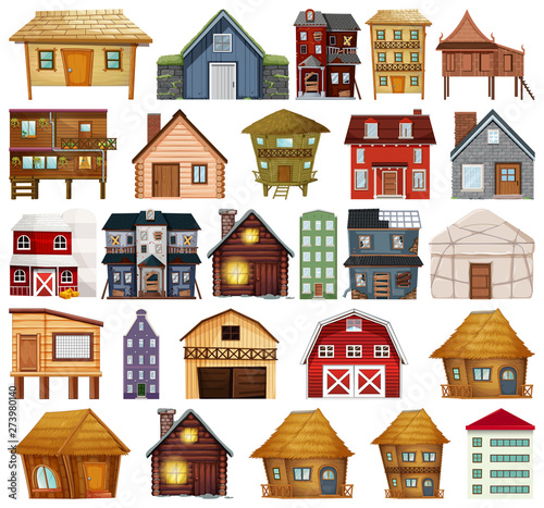 Set of different house style