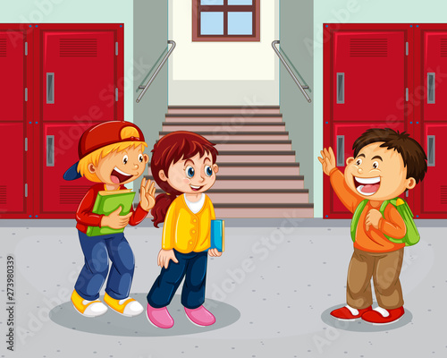 Student at school hallway