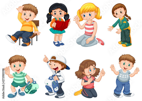 Set of cute children character