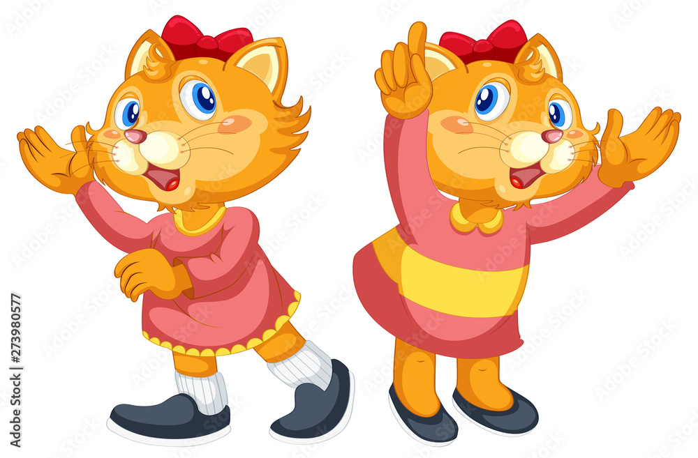 Fototapeta premium Set of cute cat character