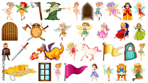 Set of fantasy fairy object