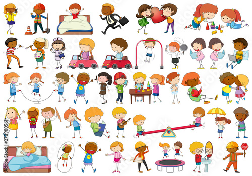 Set of doodle character