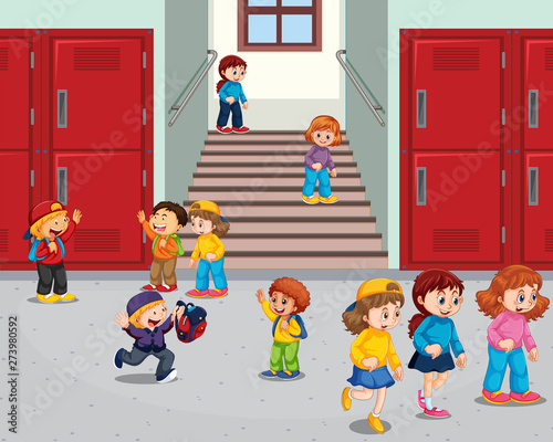 Student at school hallway