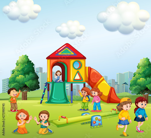 Children playing at playground