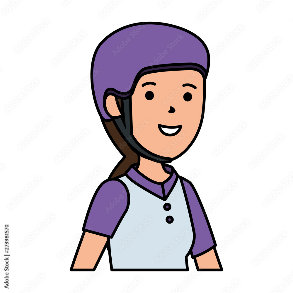 happy young woman with extreme sport helmet happy young woman with extreme sport helmet