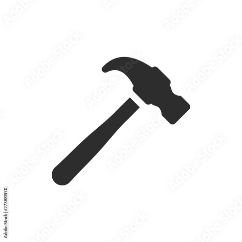 Hammer icon template black color editable. Hammer symbol Flat vector sign isolated on white background. Simple vector illustration for graphic and web design.