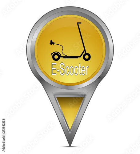 Map pointer with E-Scooter - illustration