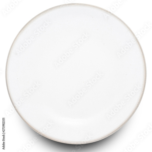 Brown plate isolated on white background.