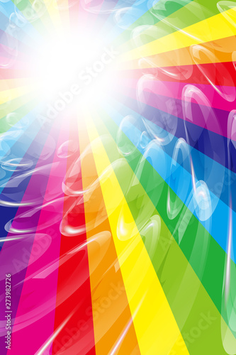 #Background #wallpaper #Vector #Illustration #design #free #free_size #charge_free #colorful #color rainbow,show business,entertainment,party,image 背景素材壁紙,イラスト,楽しいパーティー,レインボー,シャボン玉,放射光,輝き,無料,フリーサイズ,
