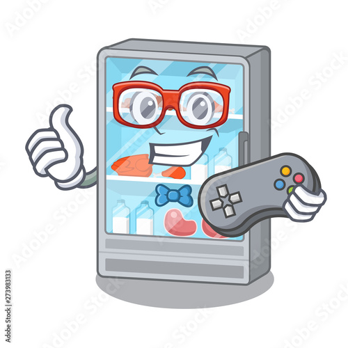 Gamer refrigerator in the a cartoon shape