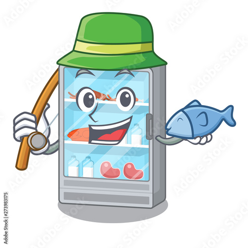 Fishing refrigerator in the a cartoon shape