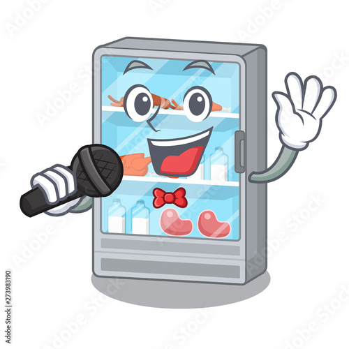Singing refrigerator in the a cartoon shape
