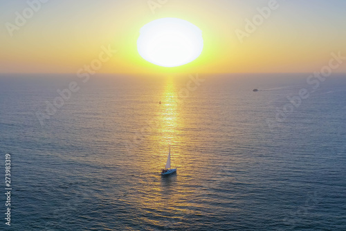Sailing into the sunset in Newport Beach 