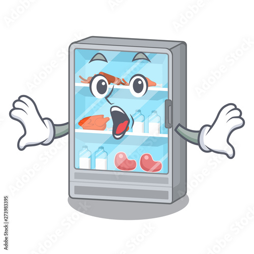 Surprised refrigerator in the a cartoon shape