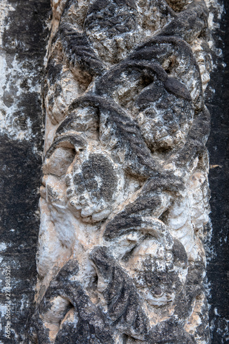 carved stone detail Hpo Win Daung Cave complex. photo