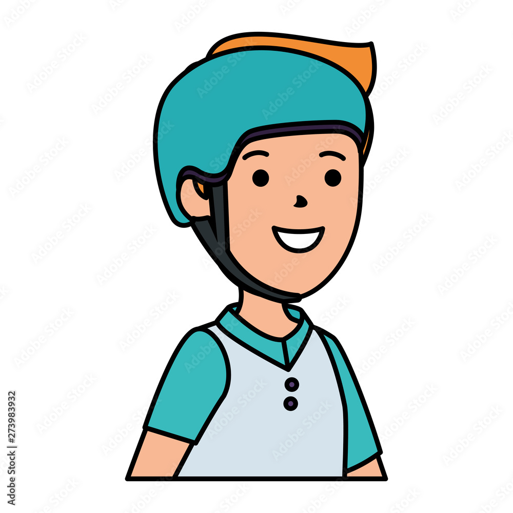 happy young man with extreme sport helmet happy young man with extreme sport helmet