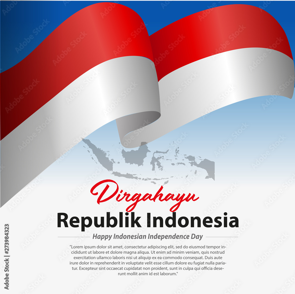 Fototapeta premium Vector illustration, Happy Indonesian Independence day.