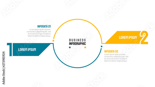 Vector infographic design template with number 2 options, steps or processes. Can be used for process diagram, workflow layout, info graph, annual report,  presentations. 