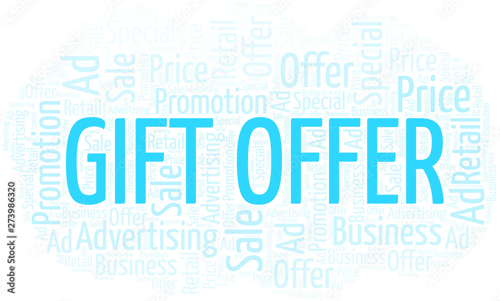 Obraz premium Gift Offer word cloud. Wordcloud made with text only.