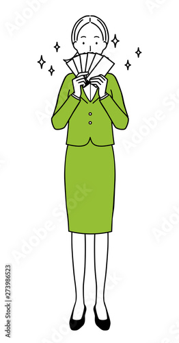 Business Woman Making Money.