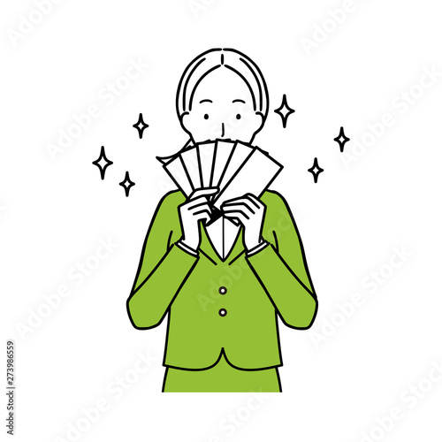 Business Woman Making Money.