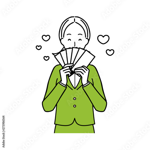 Business Woman Making Money.