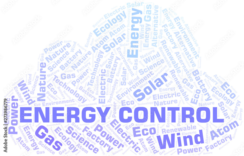 Obraz premium Energy Control word cloud. Wordcloud made with text only.
