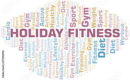 Holiday Fitness word cloud. Wordcloud made with text only.