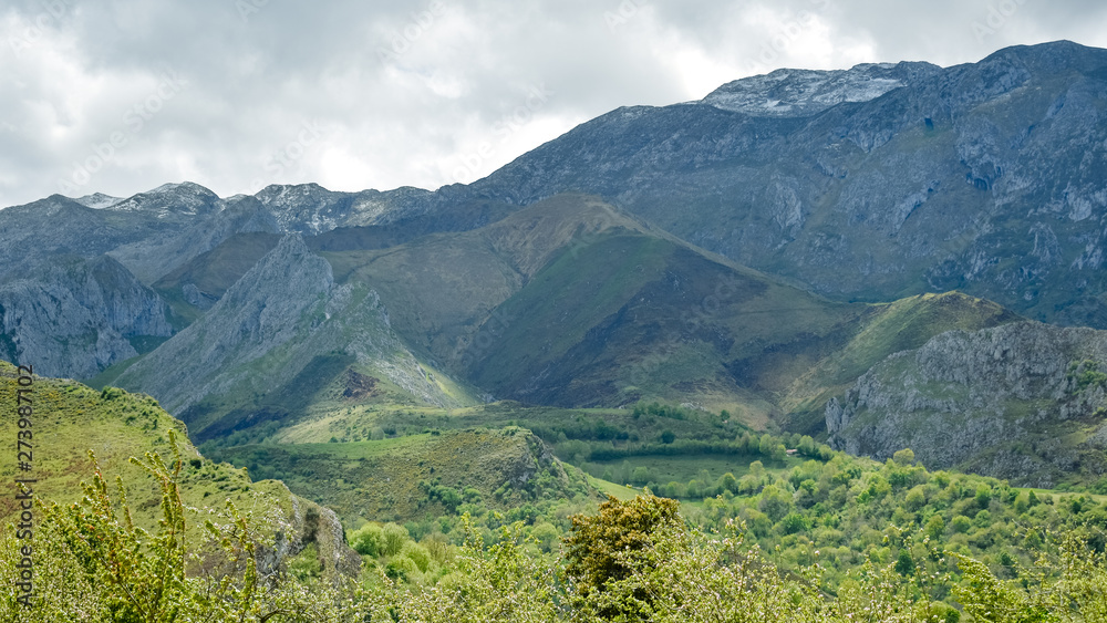Mountain Landscape of Cares Trekking Route, Asturias