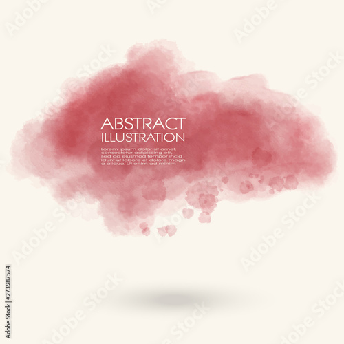 Cards with pink watercolor blots. Hand drawn blot element on white background.