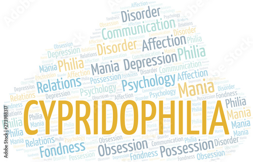 Cypridophilia word cloud. Type of Philia.