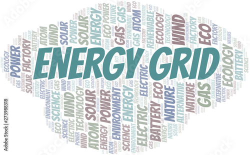 Energy Grid word cloud. Wordcloud made with text only.