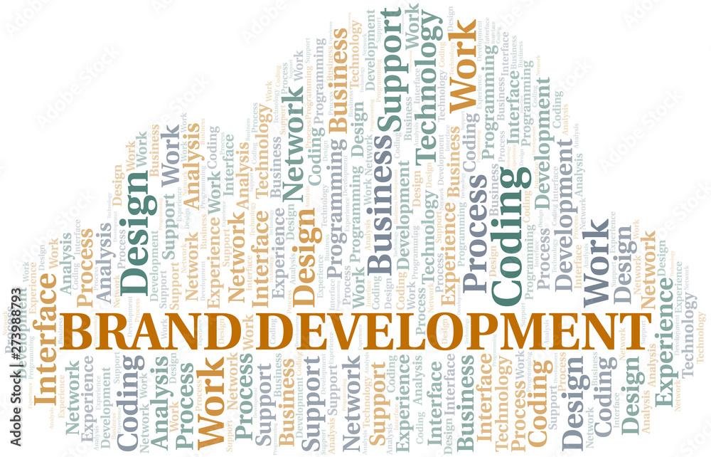 Obraz premium Brand Development word cloud. Wordcloud made with text only.