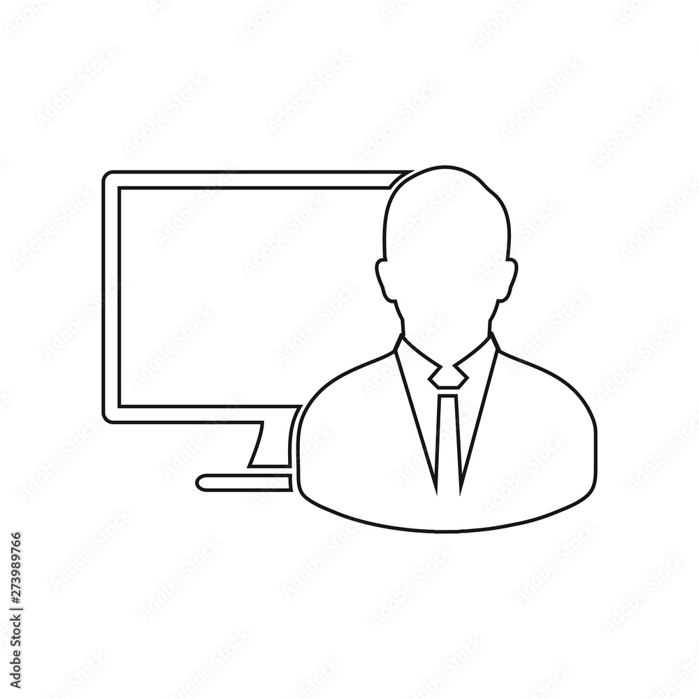 Computer User Icon. Line style vector EPS. Computer User Icon. Line style vector EPS.