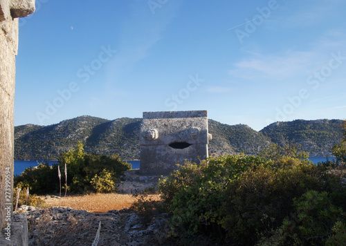 View of the old medieval architectural ruins in Turkey.