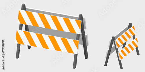 Traffic barrier. 3d Vector illustration