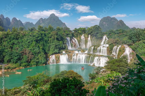The beautiful and magnificent Detian Falls in Guangxi  China..