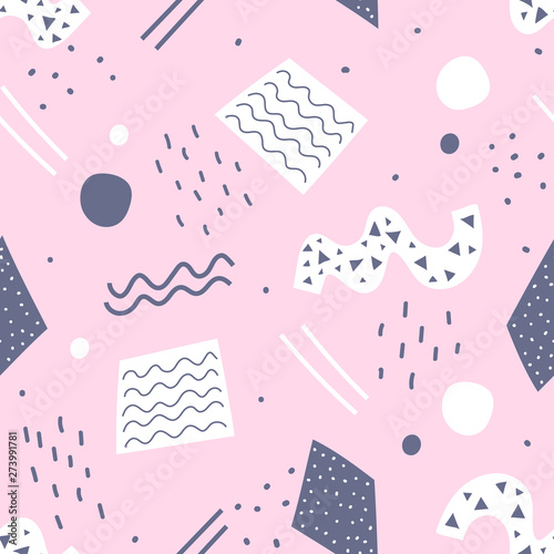 Modern geometric memphis seamless pattern for wallpaper, print, textile.